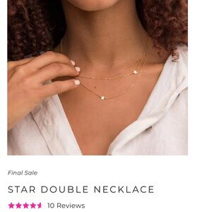 Jennifer Zeuner Dazzling Gold Star Layered Necklace